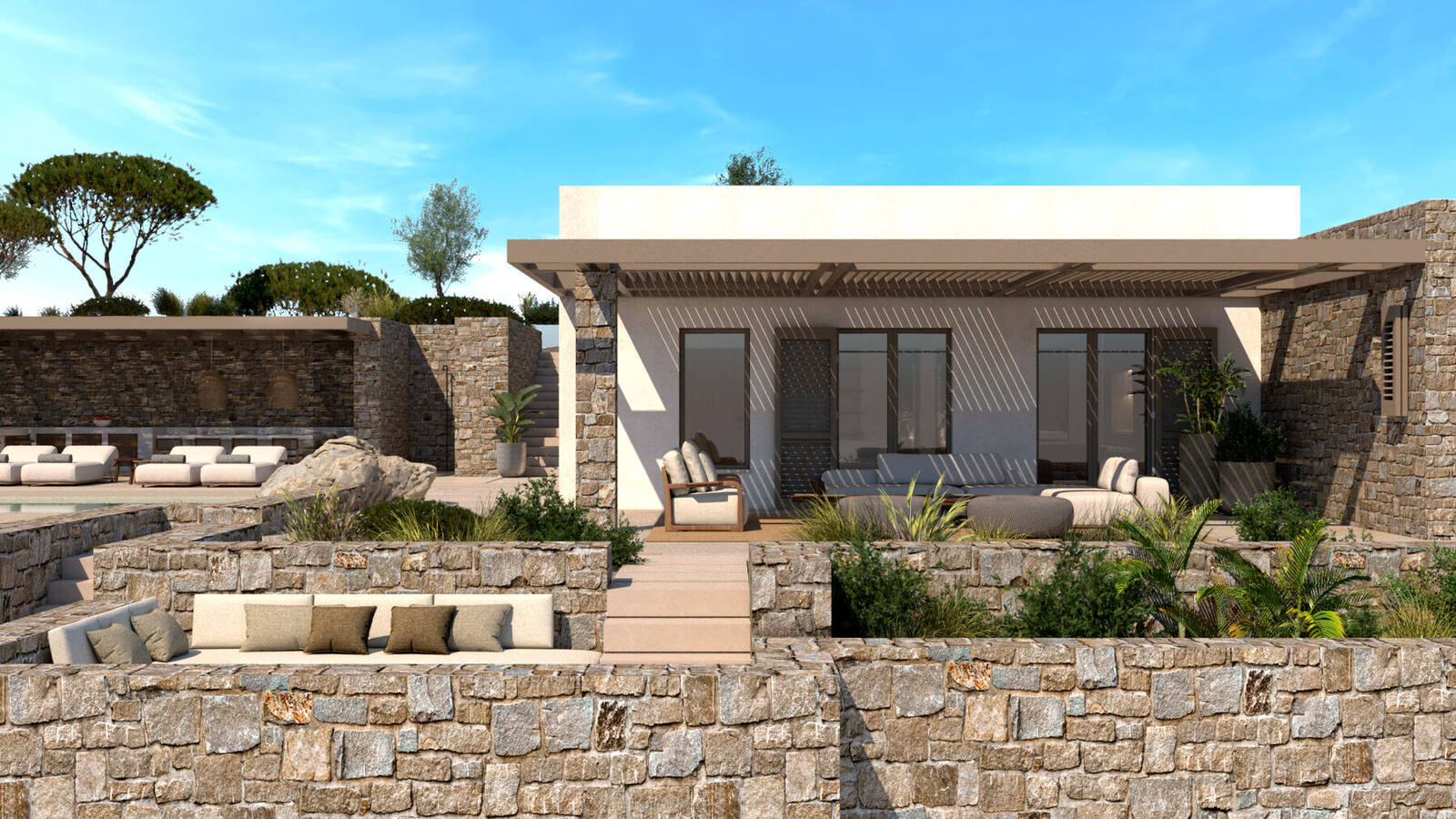 Ten Architects — poolside terrace